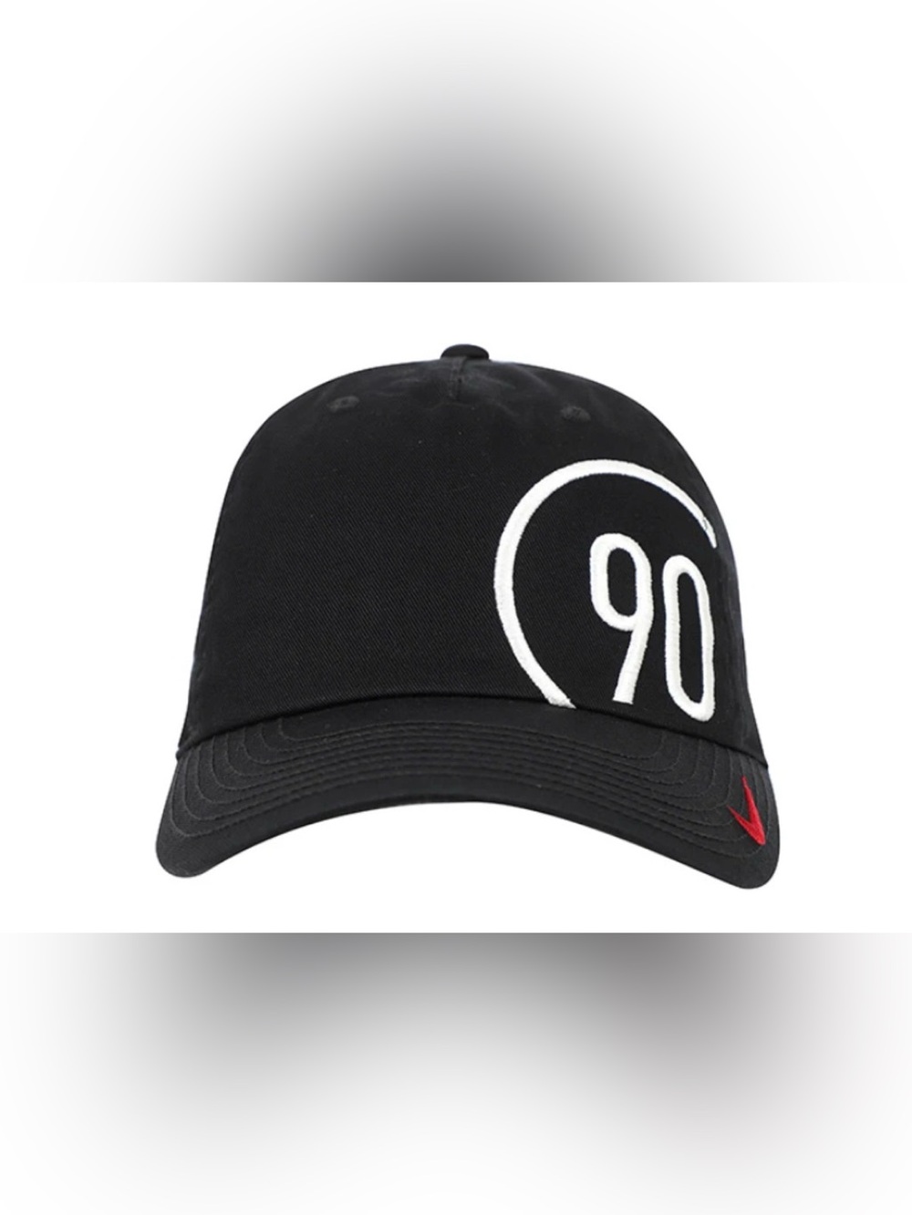 Nike Kids Black Cap with White '90' Embroidery and Red Swoosh